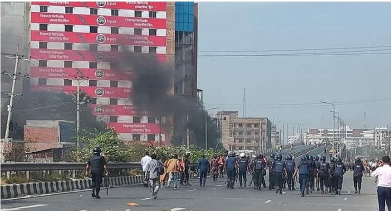 গাজীপুরে বিক্ষোভে আহত হয়ে নারী শ্রমিকের মৃত্যু