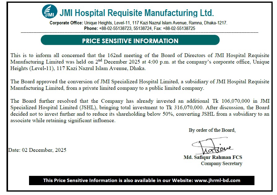 JMI Hospital Requisite Manufacturing Price Senstive
