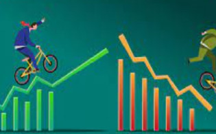 শেয়ারবাজারে উত্থান-পতন সমানে সমান 