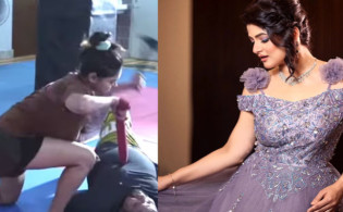 শ্রাবন্তীর হাতে লাঠি কেন?