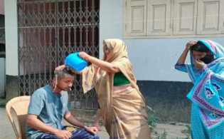 দুধ দিয়ে গোসল করানো হলো নাবিক সাব্বিরকে