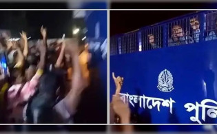 জয় বাংলা ধ্বনিতে থানা প্রাঙ্গণ সরগরম