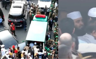 খালেদা জিয়ার কফিন কাঁধে তুলে নিলেন আজহারি