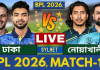 চলছে নোয়াখালী বনাম ঢাকার খেলা: ম্যাচটি সরাসরি দেখুন এখানে