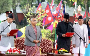 নেপালের সর্বকনিষ্ঠ প্রধানমন্ত্রী বালেন্দ্র শাহের শপথগ্রহণ