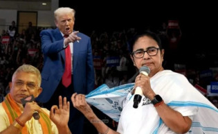 ট্রাম্প-তুলনায় মমতা! দিলীপ ঘোষের বক্তব্যে বিতর্ক চরমে