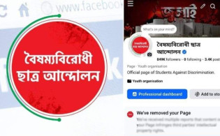 রিমুভ হলো বৈষম্যবিরোধী ছাত্র আন্দোলনের পেজ