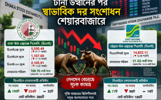 টানা উত্থানের পর স্বাভাবিক দর সংশোধন শেয়ারবাজারে