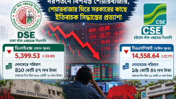 দরপতনে বিপর্যস্ত শেয়ারবাজার, শেয়ারবাজার ঘিরে সরকারের কাছে ইতিবাচক সিদ্ধান্তের প্রত্যাশা